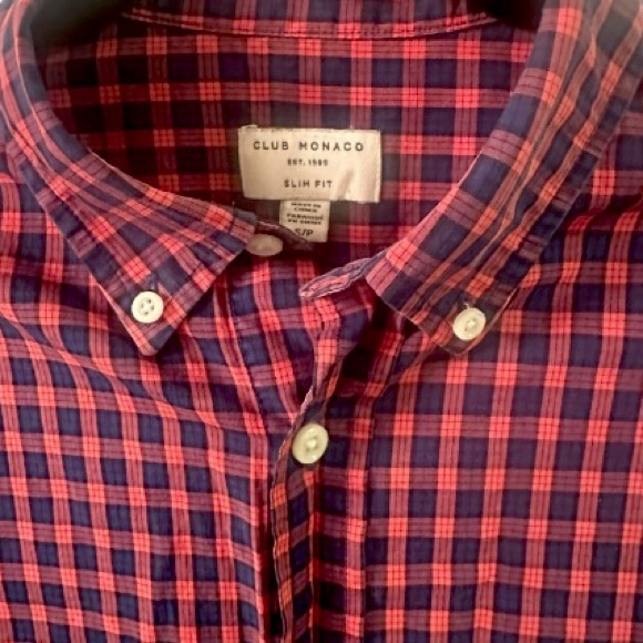 Club Monaco Vintage 90’s Plaid Shirt - Picture 3 of 5